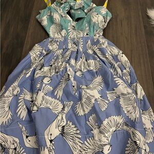 Anthropologie Maeve Blue and White Floral Dress